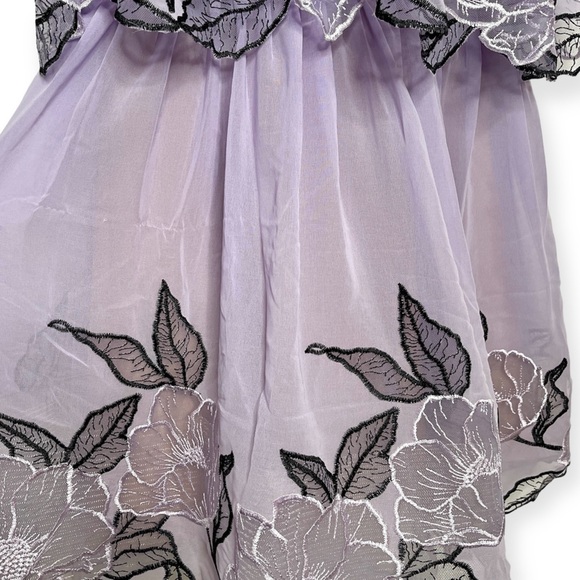 Marchesa Notte Floral Embroidered Chiffon Tulle Gown, NWT - Picture 7 of 15